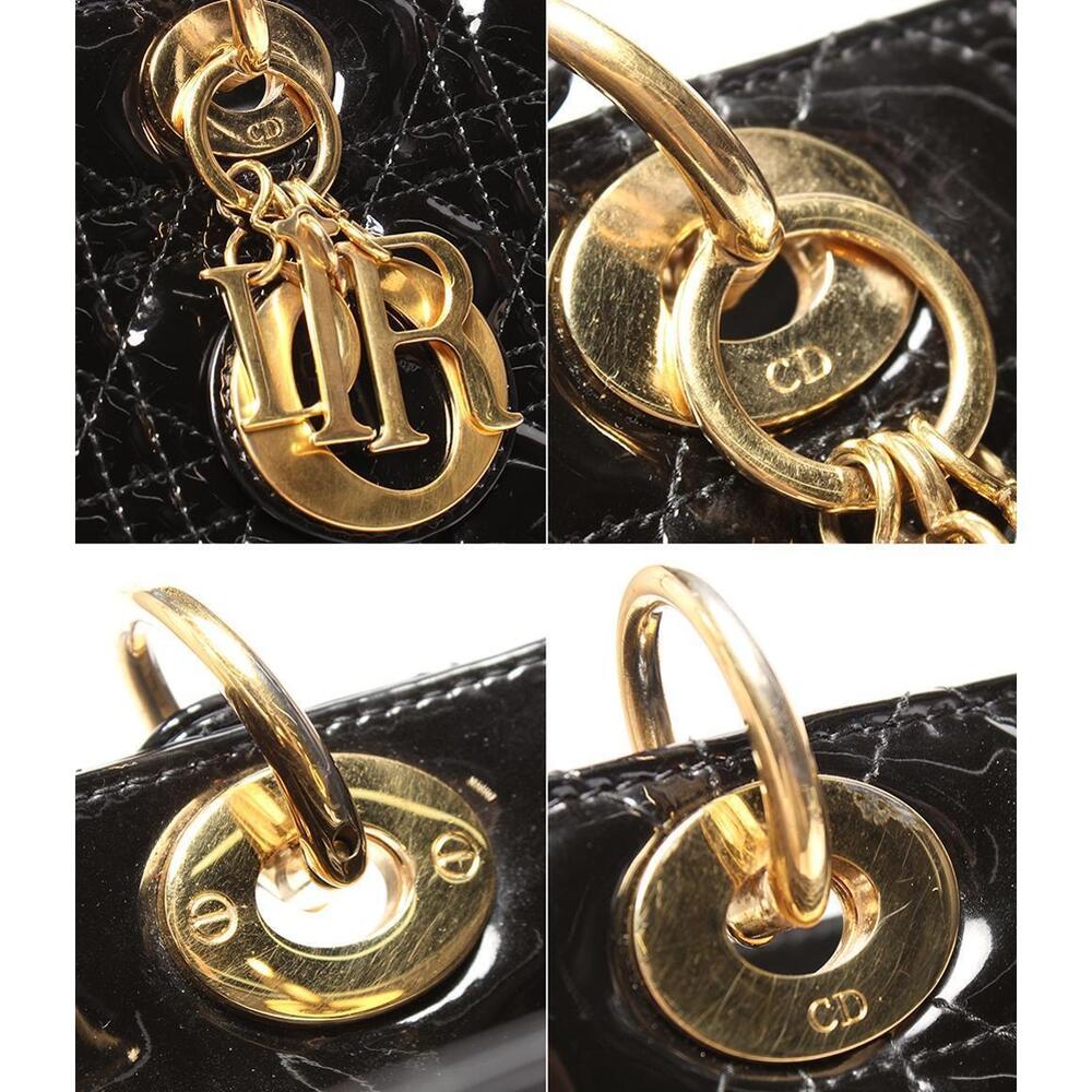 Dior Christian bag shoulder Cannage handbag leather Lady patent - Picture 6 of 6